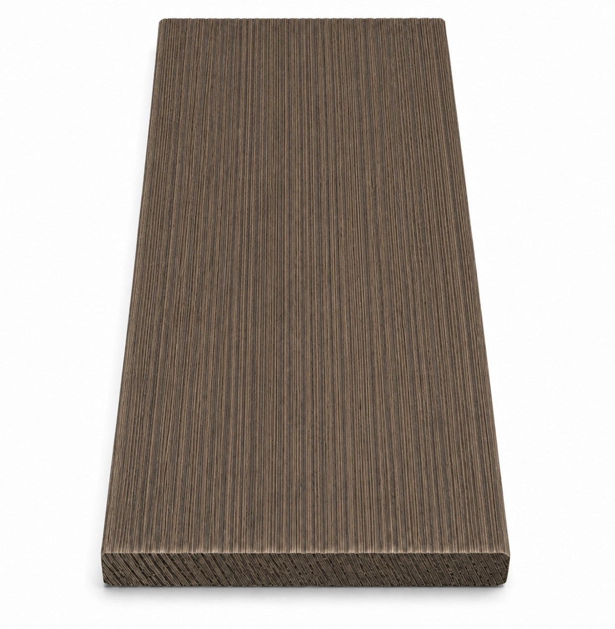 Wood finish sample in a dark walnut color